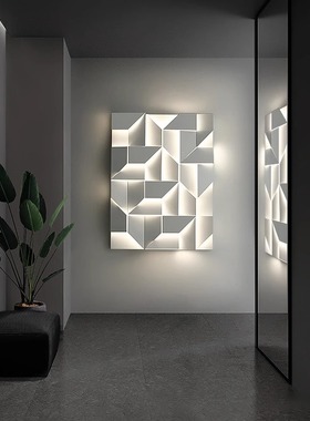 北欧几何艺术壁灯家居摆件背景墙装饰灯简约线条百搭纸片造型墙灯