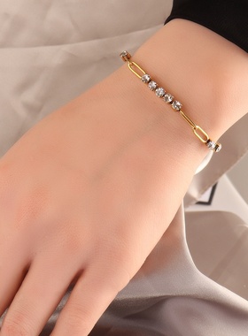 欧美时尚配饰气质简约超仙气质百搭锆石手饰彩钻搭配钻石手链