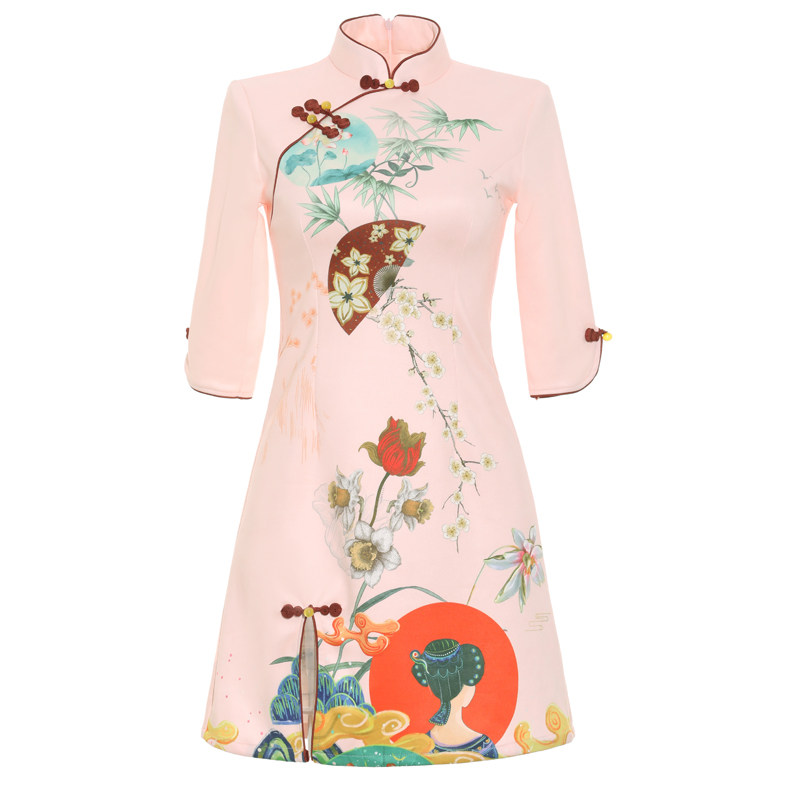 蚀骨旗袍2021年秋季新款复古连衣裙 红舍旗袍