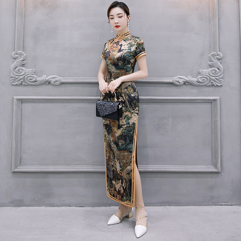 改良版旗袍年轻款少女复古连衣裙 红舍旗袍