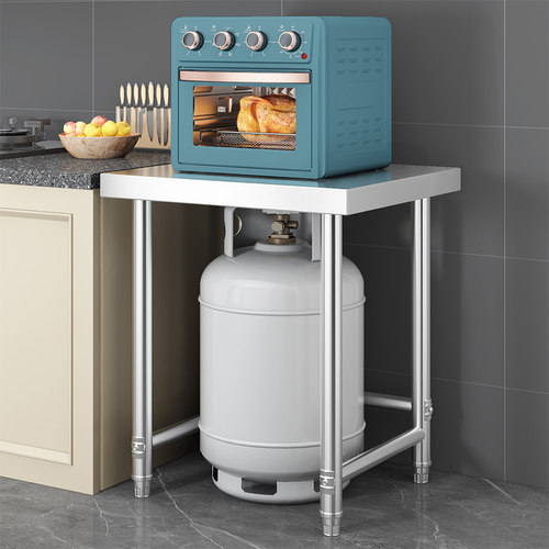 工作台单层煤气罐架子厨房不锈钢切菜桌面正方形一层煤气灶台家用 - 图0