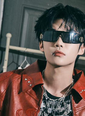 墨镜男款未来科技感发箍辣妹痞帅街拍防紫外线高级感太阳镜女发卡