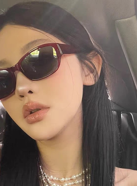 黑色墨镜女长方形辣妹y2k美式复古韩版防紫外线太阳眼镜显瘦网红