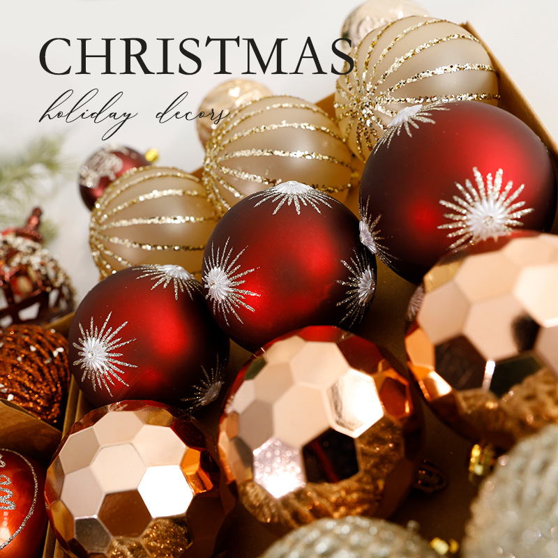 Christmas Ball Painting Pendant Set Christmas Tree Decoratio - 图0