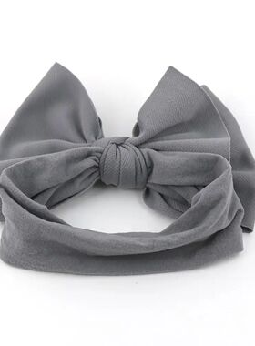 Solid Turban Nylon Headband High Elastic Bow Top Knot Headwr
