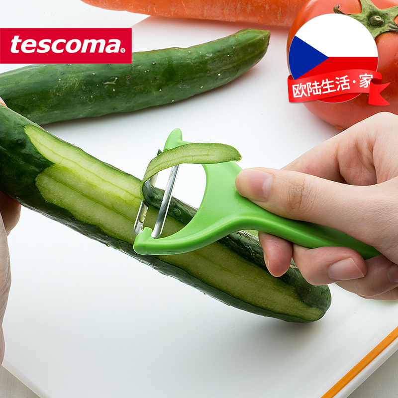 捷克/tescoma削皮器不锈钢水果刨皮神器厨房瓜果去皮刀蔬菜擦丝器 - 图0