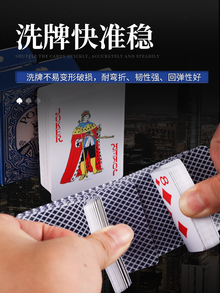 塑料扑克牌防水防折斗地主花切扑克牌高颜值pvc牌poker桥牌可水洗-图0