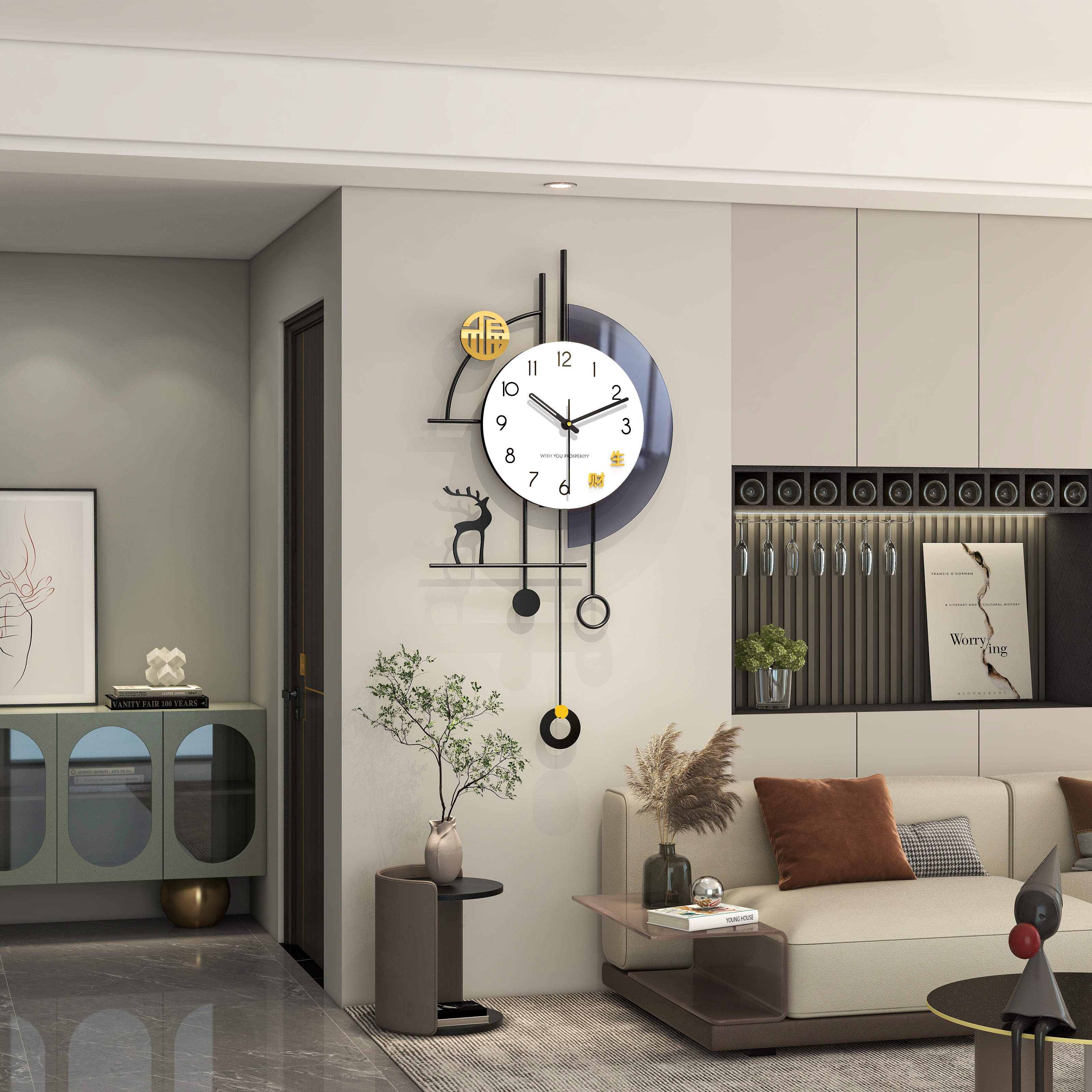 钟表挂钟客厅高级感2025新款现代简约大气家用装饰创意表时钟挂墙 - 图0