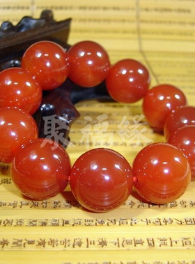 天然红玛瑙大码饰品宝石佛珠手链