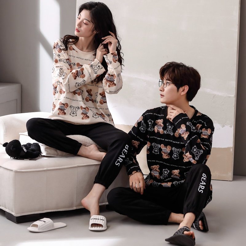 情侣纯棉春秋款长袖2021年新款睡衣 悦心依睡衣/家居服套装