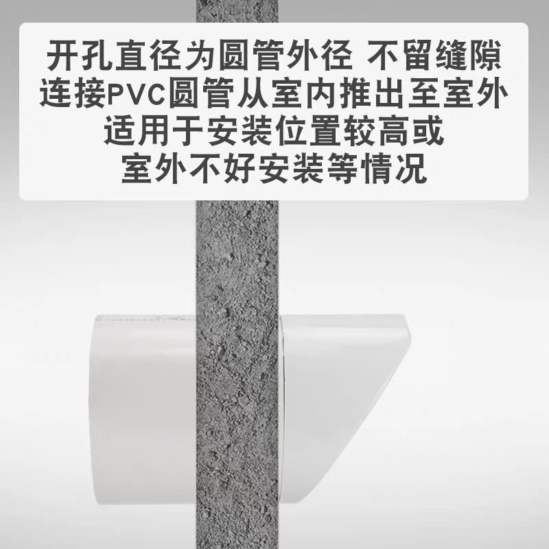 室内穿墙风帽75 110 160 180止回阀PVC管浴室油烟机一体式透气帽 - 图0