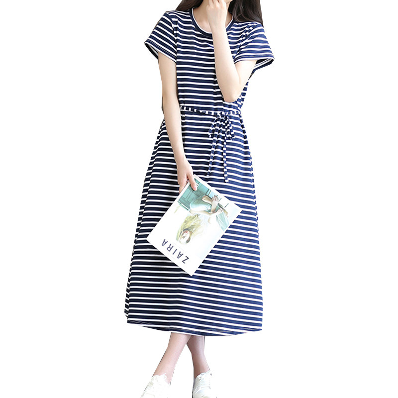 孕妇夏装连衣裙长款过膝韩版可t恤 himibaby连衣裙