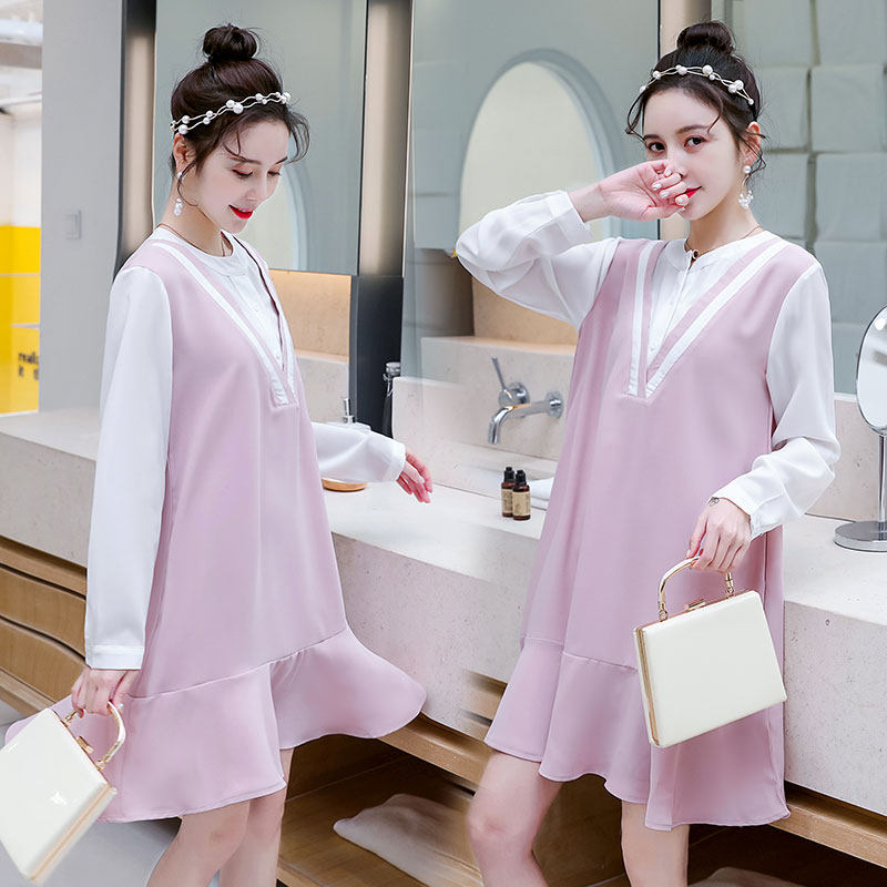 孕妇春装2022新款韩版潮妈连衣裙 himibaby连衣裙