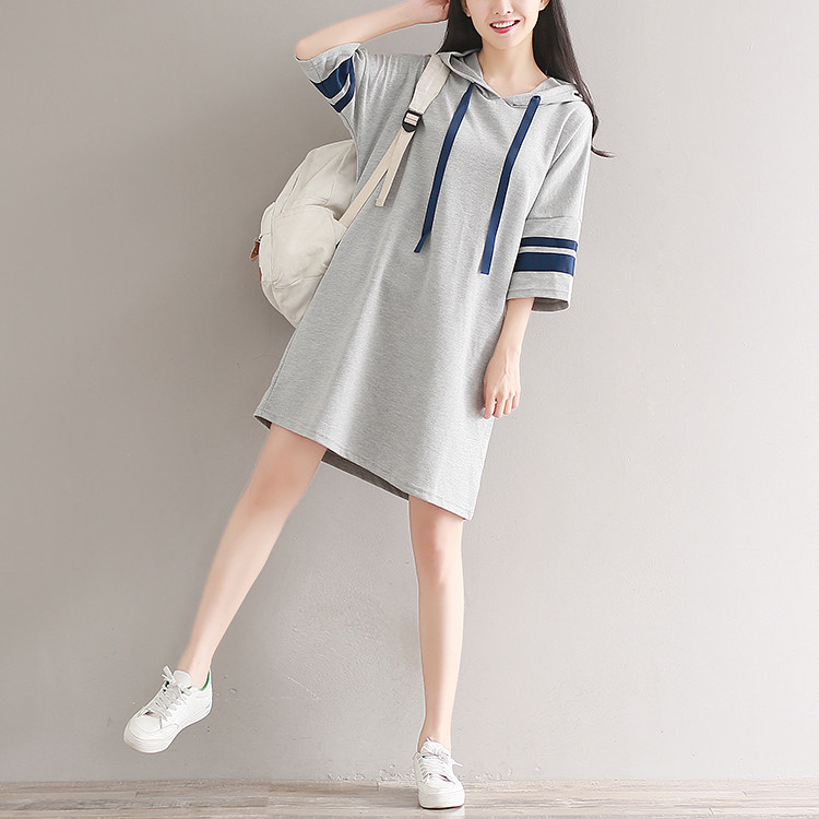 孕妇装夏天时尚款2021新款辣妈卫衣 himibaby连衣裙