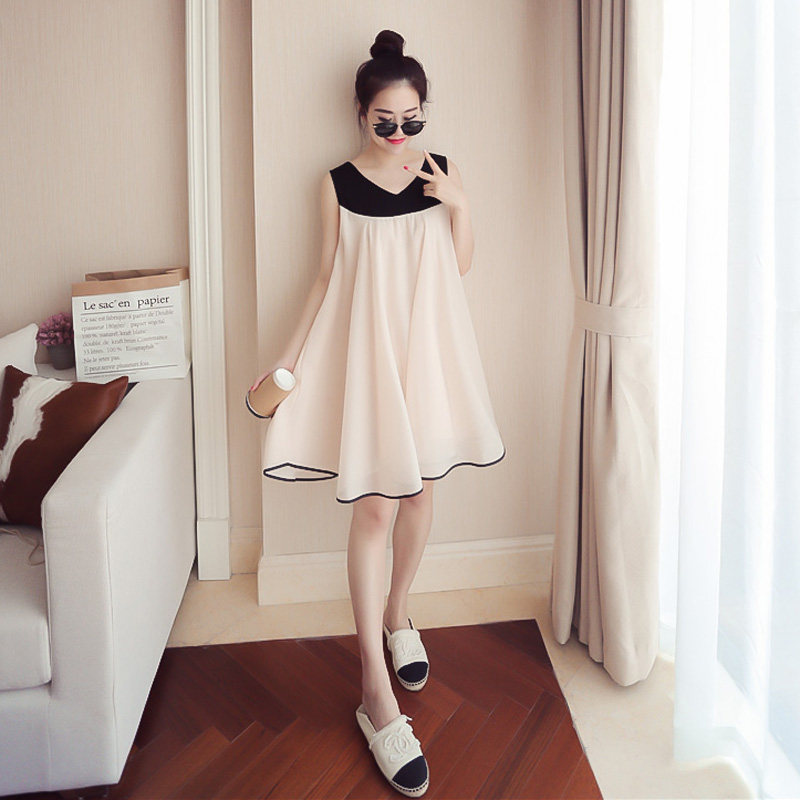 孕妇雪纺仙女范超仙韩版潮妈夏装 himibaby连衣裙