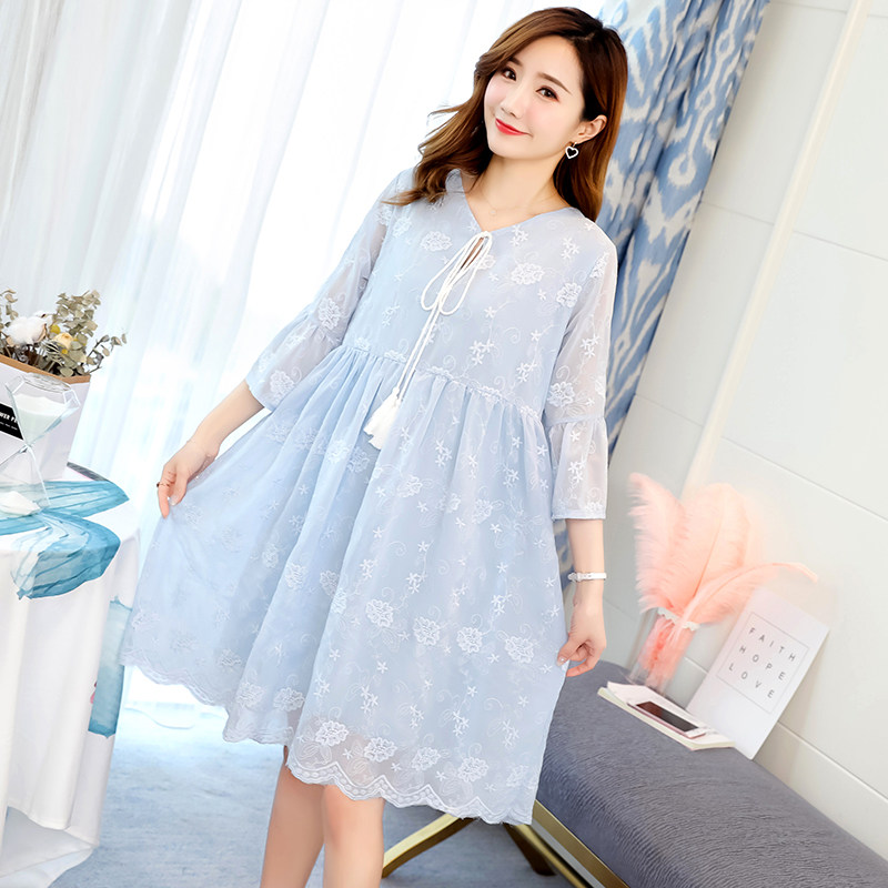 孕妇装夏天2022新款宽松夏装中长款 himibaby连衣裙