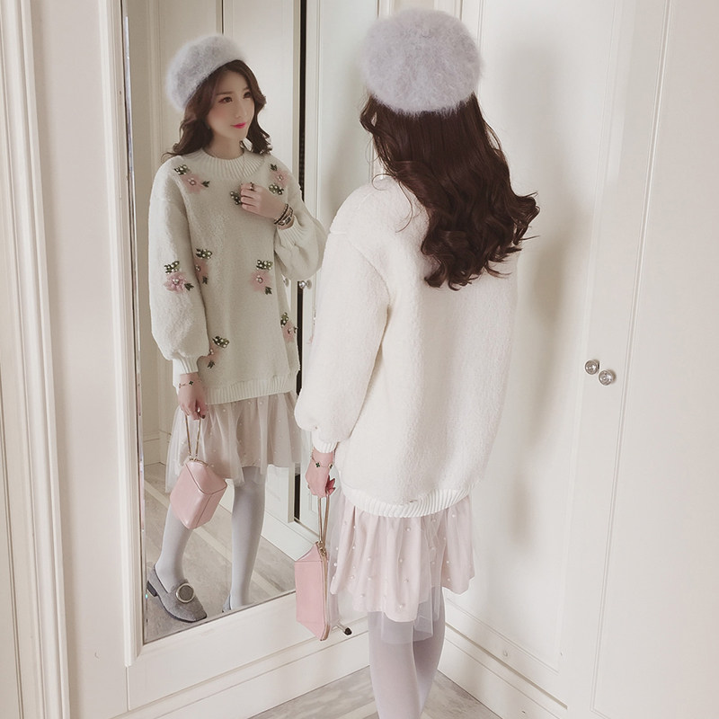 孕妇春秋装时尚款2021年新款毛衣 himibaby连衣裙