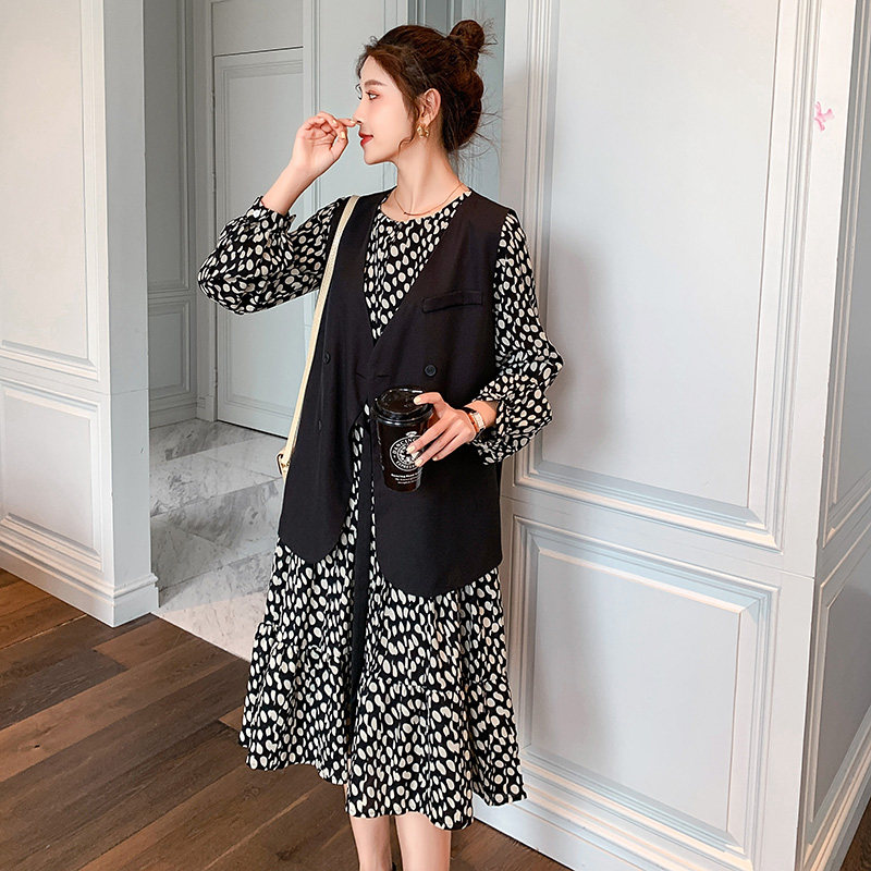 孕妇秋装2021新款潮妈长款连衣裙 himibaby连衣裙