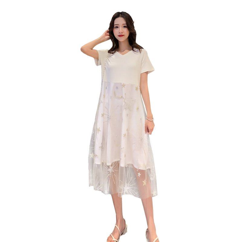 孕妇夏装连衣裙仙女超仙中长款t恤 himibaby连衣裙