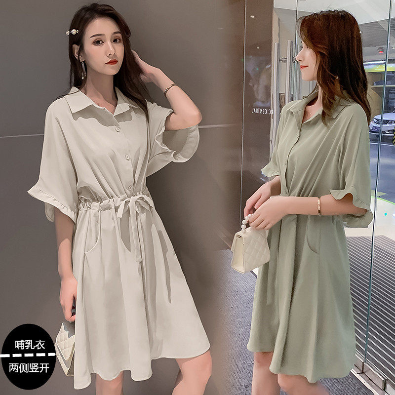 孕妇夏装雪纺时尚款可哺乳喂奶衣 himibaby连衣裙