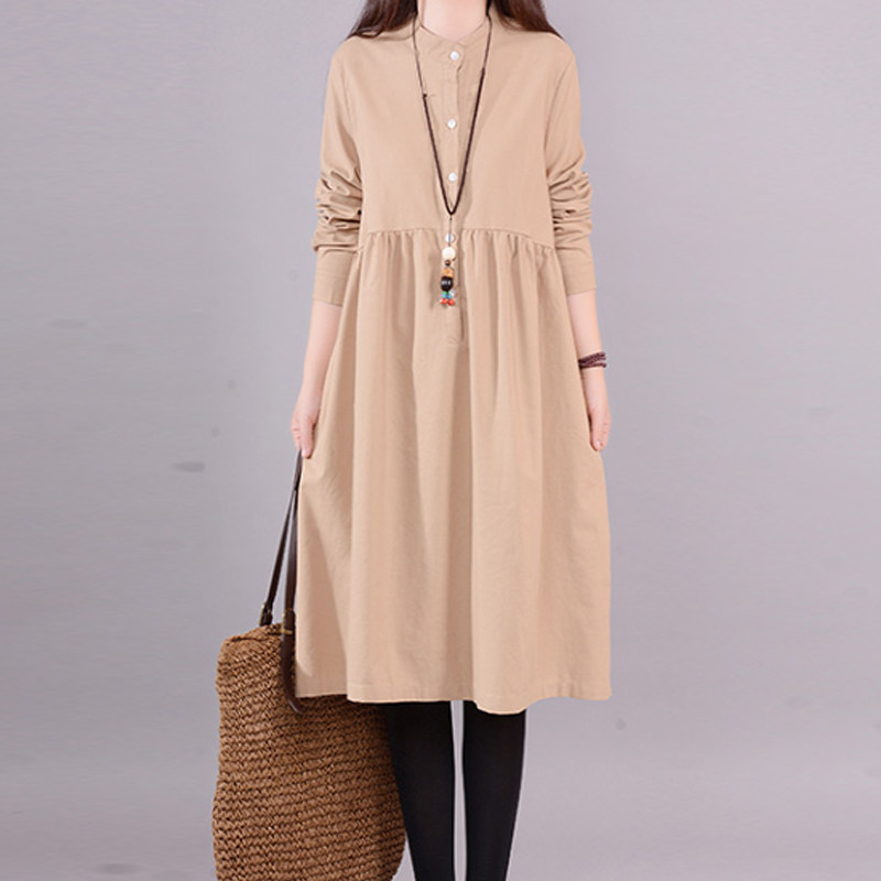 孕妇秋装长款过膝2021新款连衣裙 himibaby连衣裙