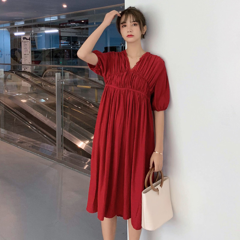 孕妇装夏装连衣裙宽松大码a字裙 himibaby连衣裙