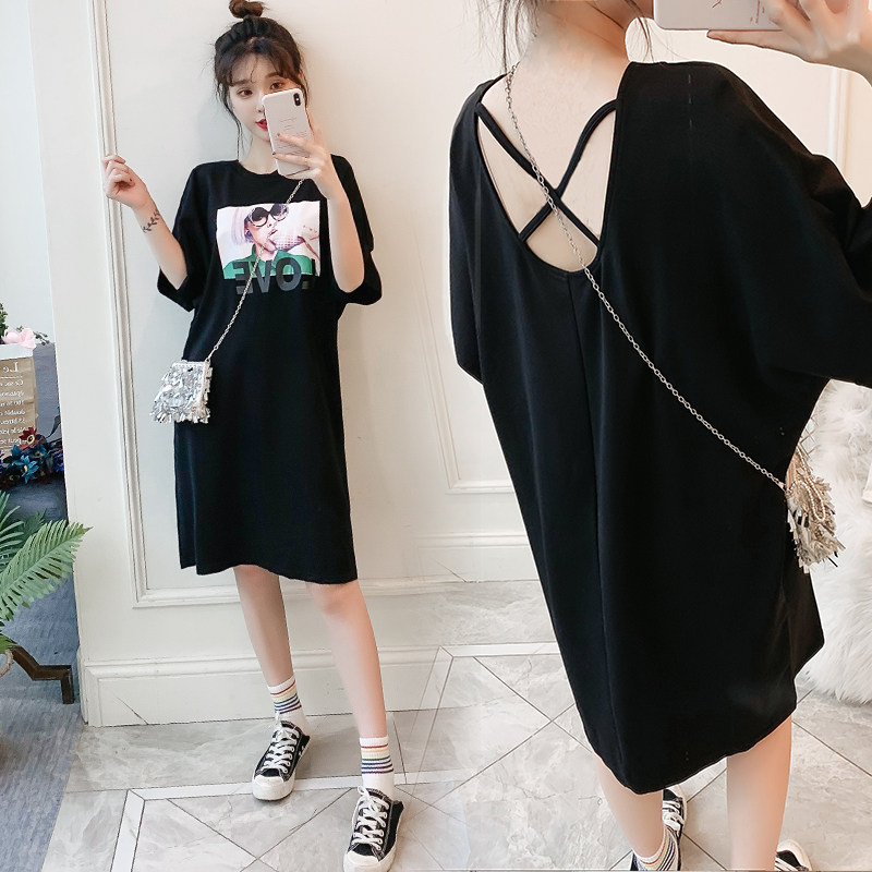 孕妈潮装夏短袖纯棉中长款韩版t恤 himibabyT恤