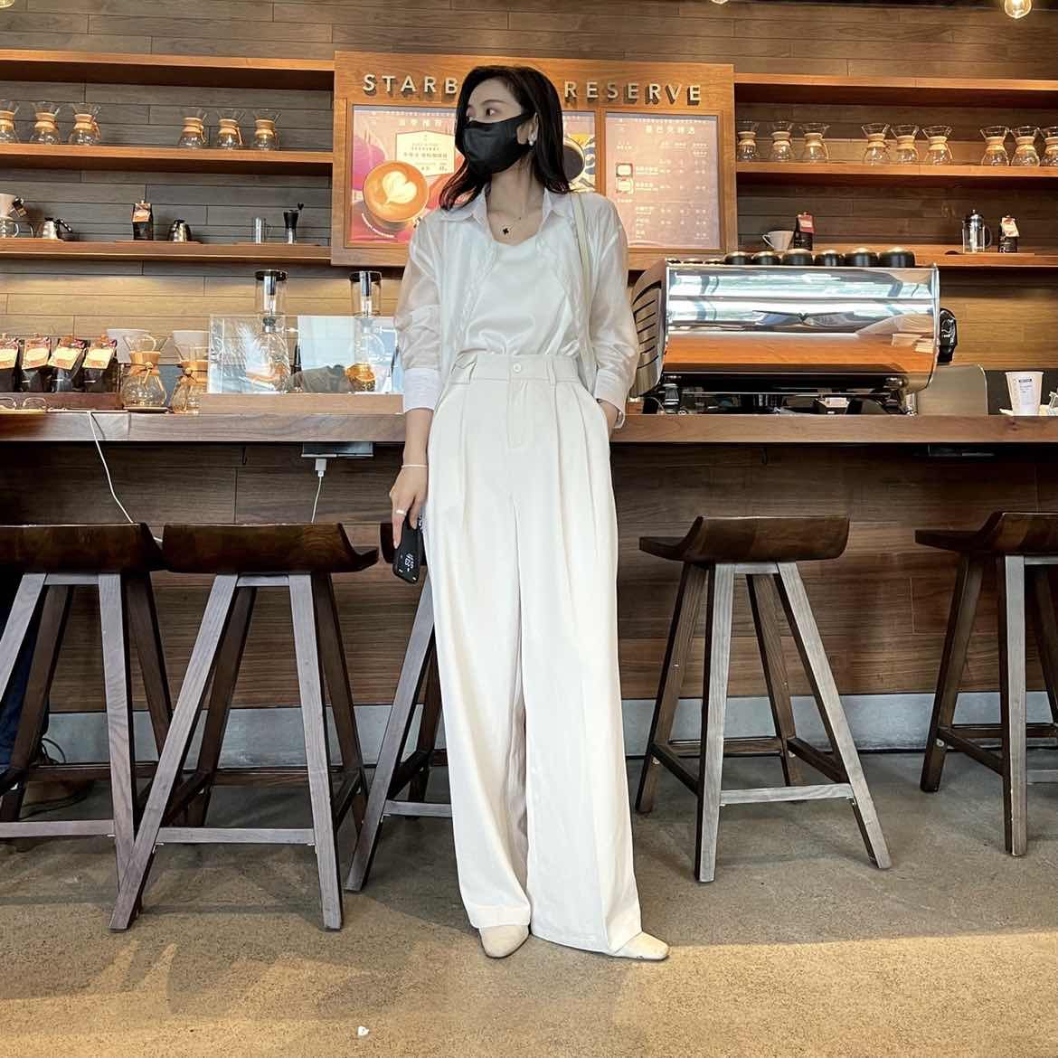 简约搭垂感西裤套装2022春夏衬衫 爱衣频道时尚套装