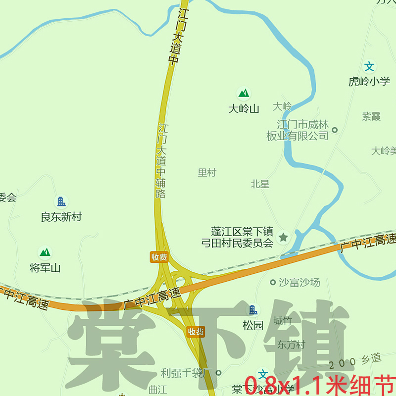 蓬江区地图1.1m广东省江门市新版办公室装饰画客厅防水贴画现货 - 图0