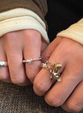 复古做旧vintage链条小手戒指