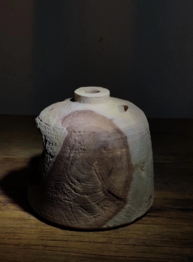 侘寂风实木插花瓶花器摆件木器