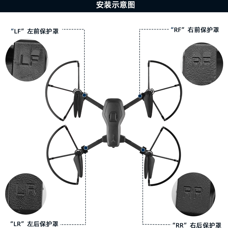 适用于兽3 SG906MAX桨叶保护罩螺旋桨防撞圈增高脚架无人机配件 - 图2