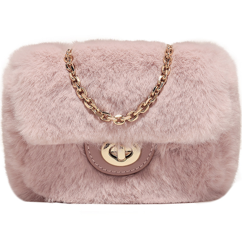 可爱毛毛包小方包毛绒绒斜挎小包包 爱路喜女士包袋