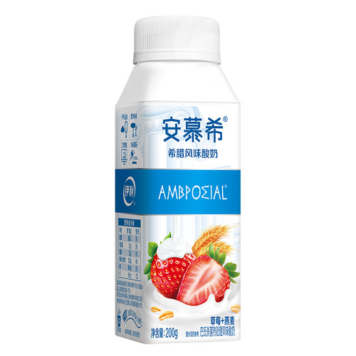 3月产伊利安慕希草莓燕麦芒果燕麦味酸奶200g*10瓶整箱 - 图0
