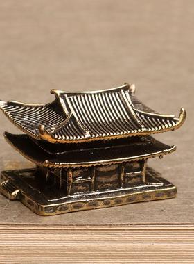 黄铜微景观配件假山古楼阁盆景水陆缸鱼缸摆件中式古建筑微缩模型