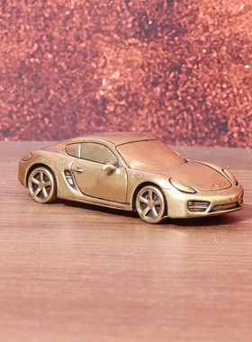 做旧黄铜材质保时捷空心模型仿真汽车模型摆件收藏桌面办公室摆件