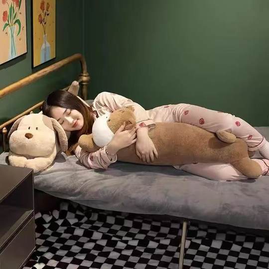 Cute long pillow for girls sleeping in bedroom boys' bedside big cushion on the bed leg clip artifact side sleeping pillow