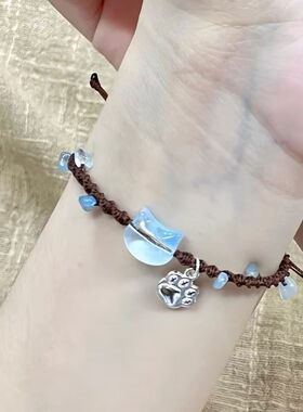 小猫咪手链手工编织小众