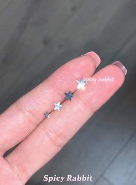 S-Rabbit钛钢极简星星耳骨钉