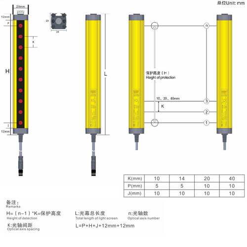 JER戴迪斯科安全光栅光幕厂家红外传感应器检测光电保护自动化门 - 图2
