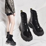 Martens, высокие демисезонные туфли на платформе в английском стиле, короткие сапоги, средней длины, в британском стиле, популярно в интернете