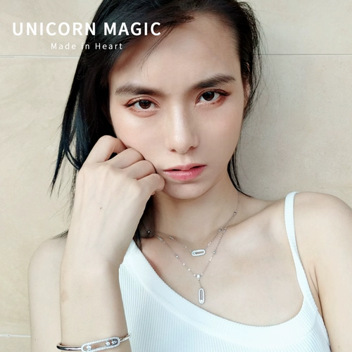 Брендовое ожерелье с цирконом, цепочка до ключиц, элегантный аксессуар, легкий роскошный стиль, простой и элегантный дизайн