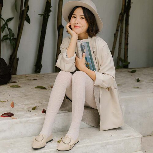 秋冬加厚羊毛绒连裤袜加绒奶咖色打底袜子女竖条纹薄绒咖啡色丝袜 - 图1
