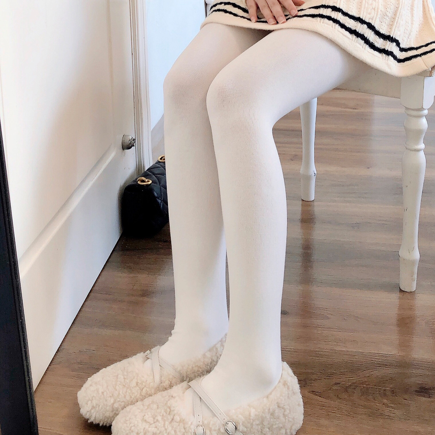 秋冬季加绒白色连裤袜JK米白丝袜显瘦加厚奶白色保暖打底裤女外穿,淘宝优惠券,粉丝福利购,淘宝优惠卷
