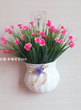 挂墙仿真假花绿植挂篮墙面装饰