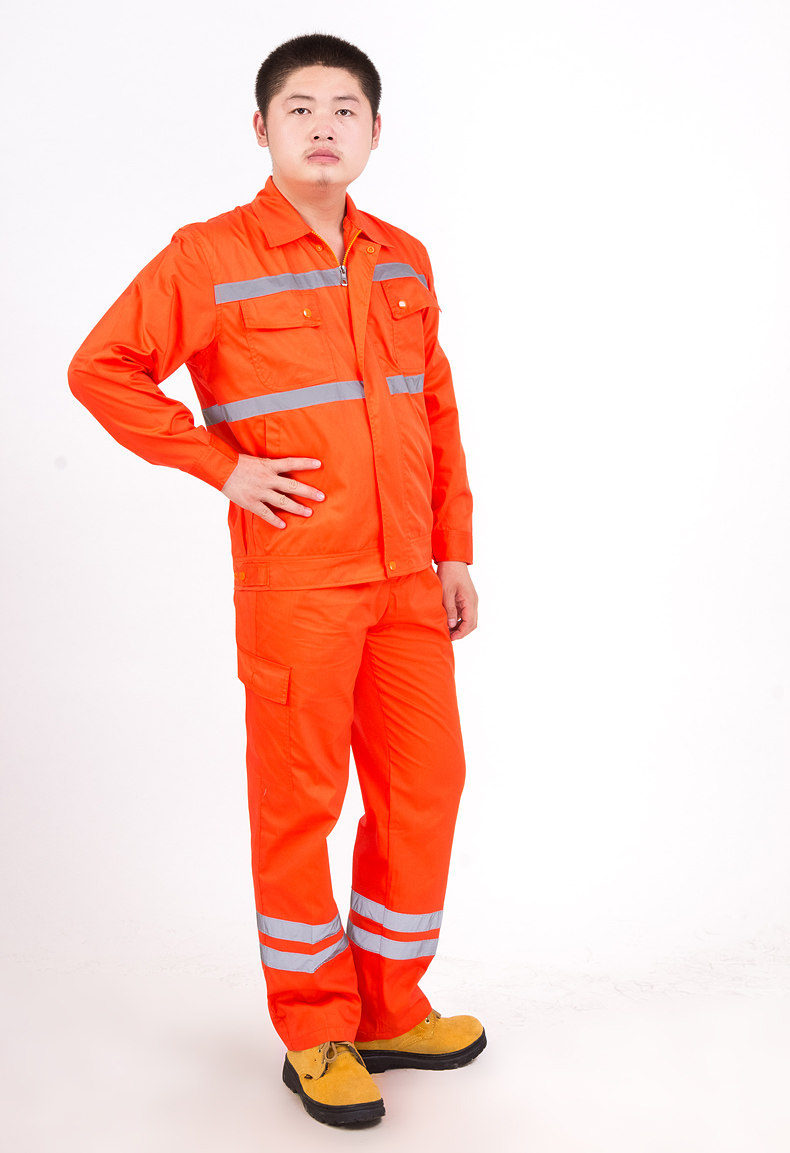 反光工作服套装男长袖春夏季男套装反光工程服户外建筑施工服装