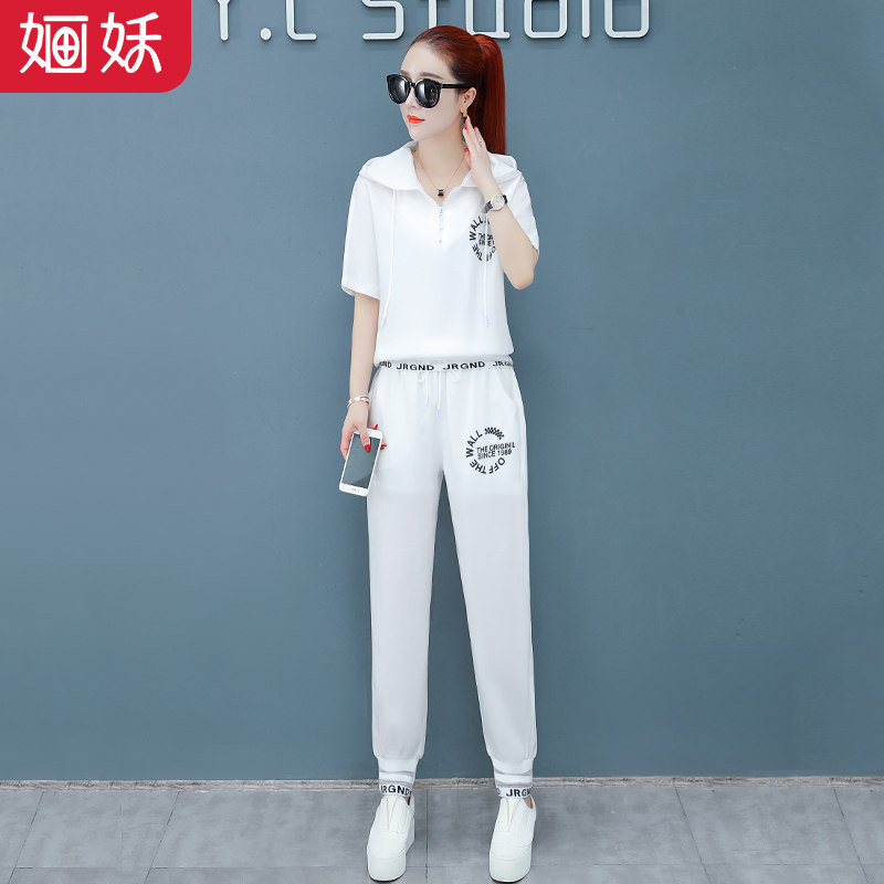 运动风2020夏季新款洋气夏装职业 婳妖时尚套装