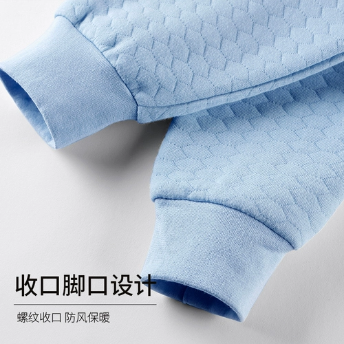 Детские удерживающие тепло стеганые штаны для мальчиков, демисезонное хлопковое термобелье, увеличенная толщина, подходит для подростков