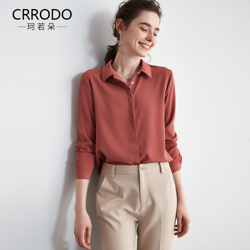 长袖雪纺2020新款秋季宽松复古衬衫 crrodo衬衫