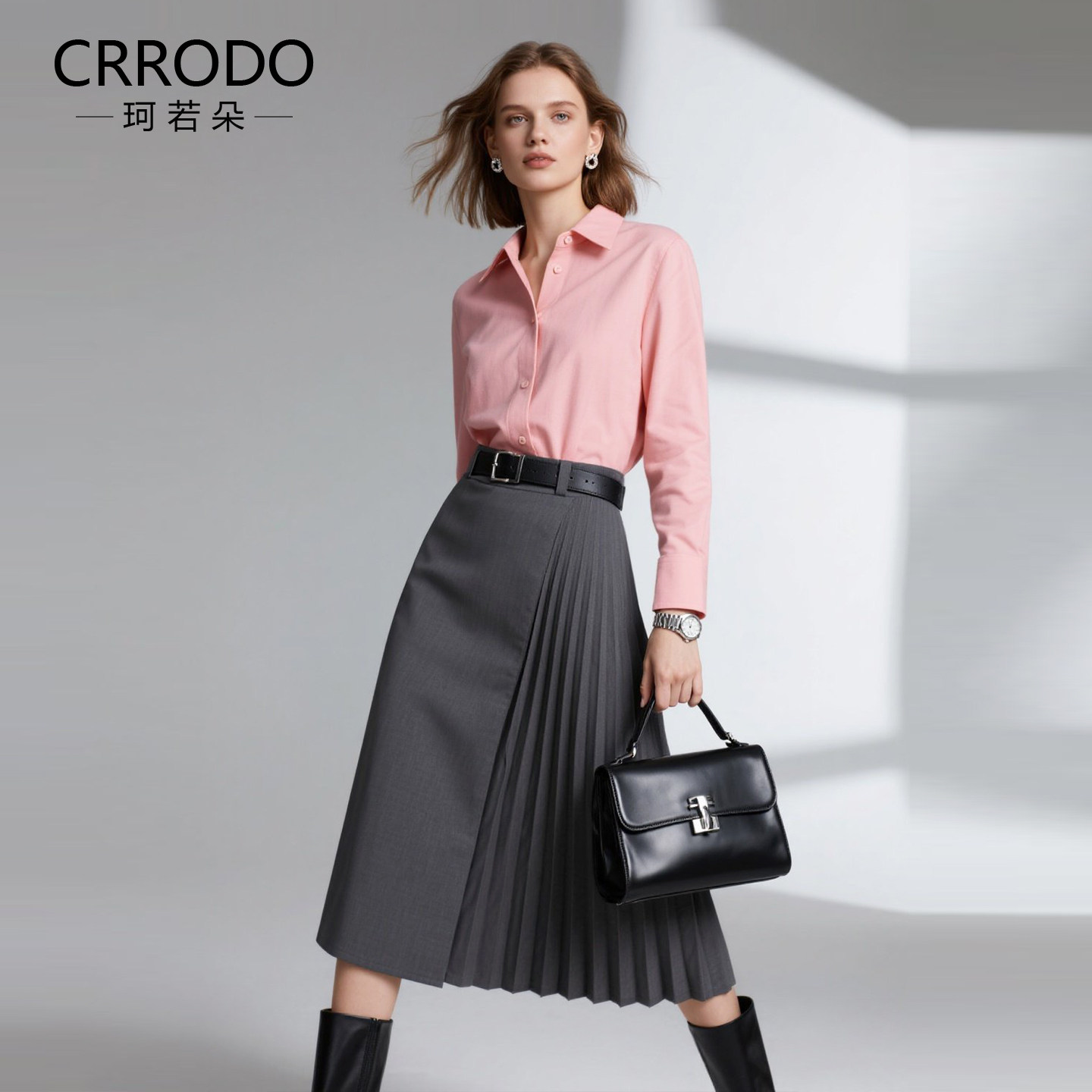 粉色纯棉衬衫女长袖2025秋季新款高级感时尚气质通勤职业商务衬衣